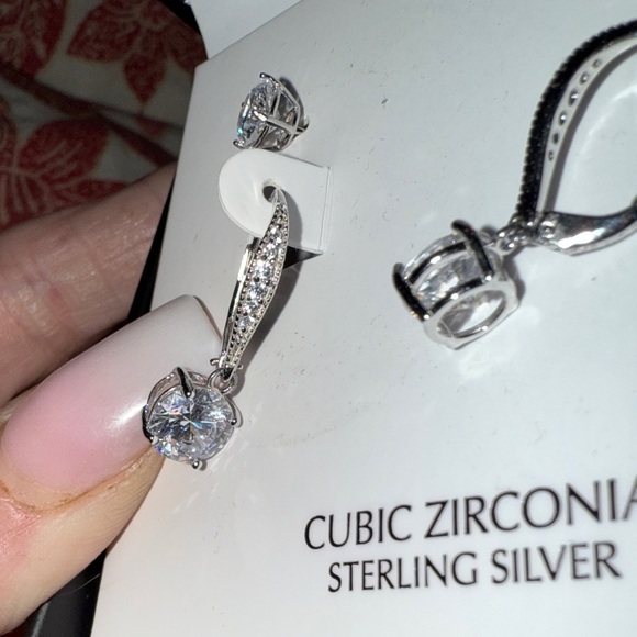 Giani Bernini Silver Cubic Zirconia Earrings - Picture 2 of 3